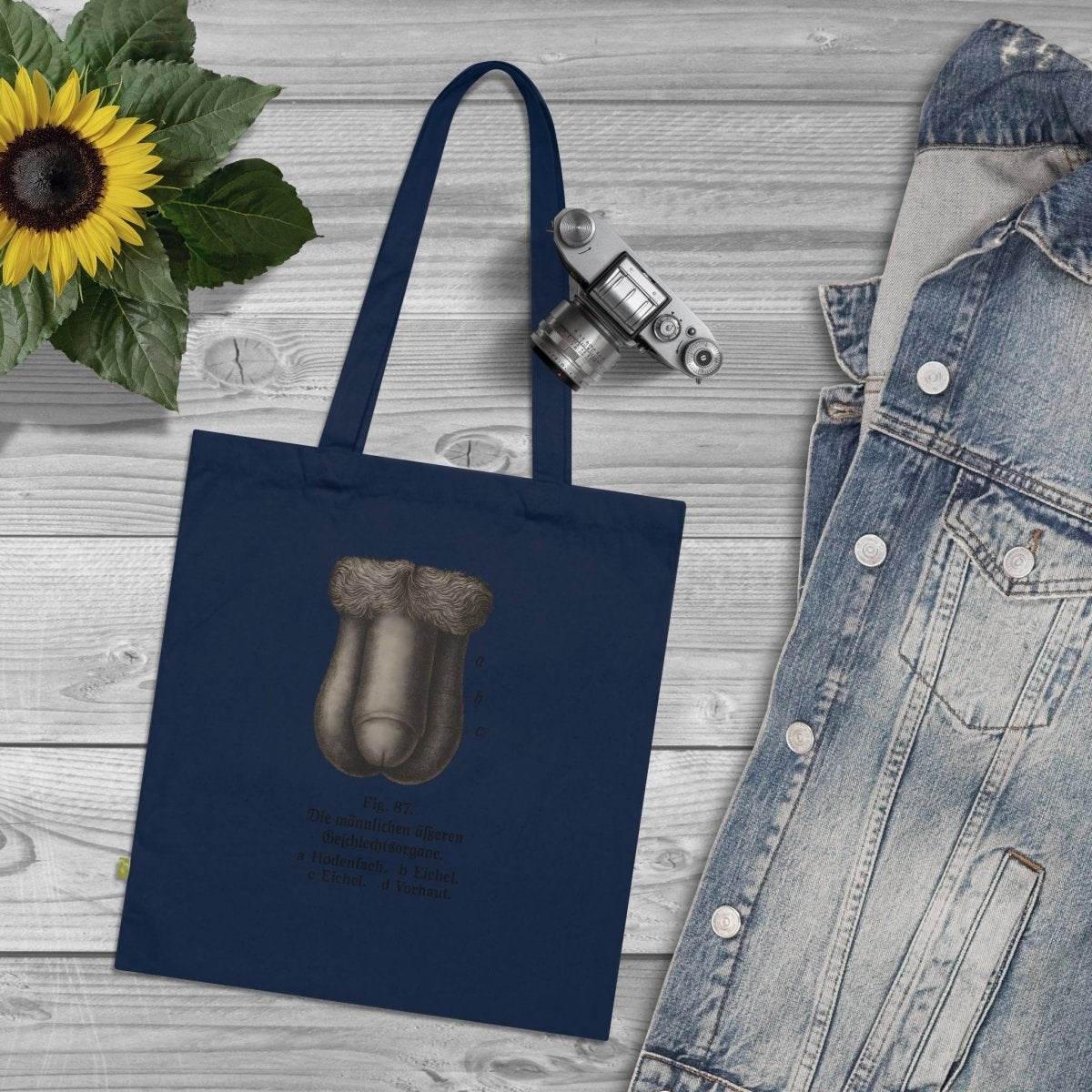 Vintage Motiv – Anatomie Tote Bag – Fig. 87: Die männlichen Geschlechtsorgane | Aufklärung to go | True Insights Design mit Humor