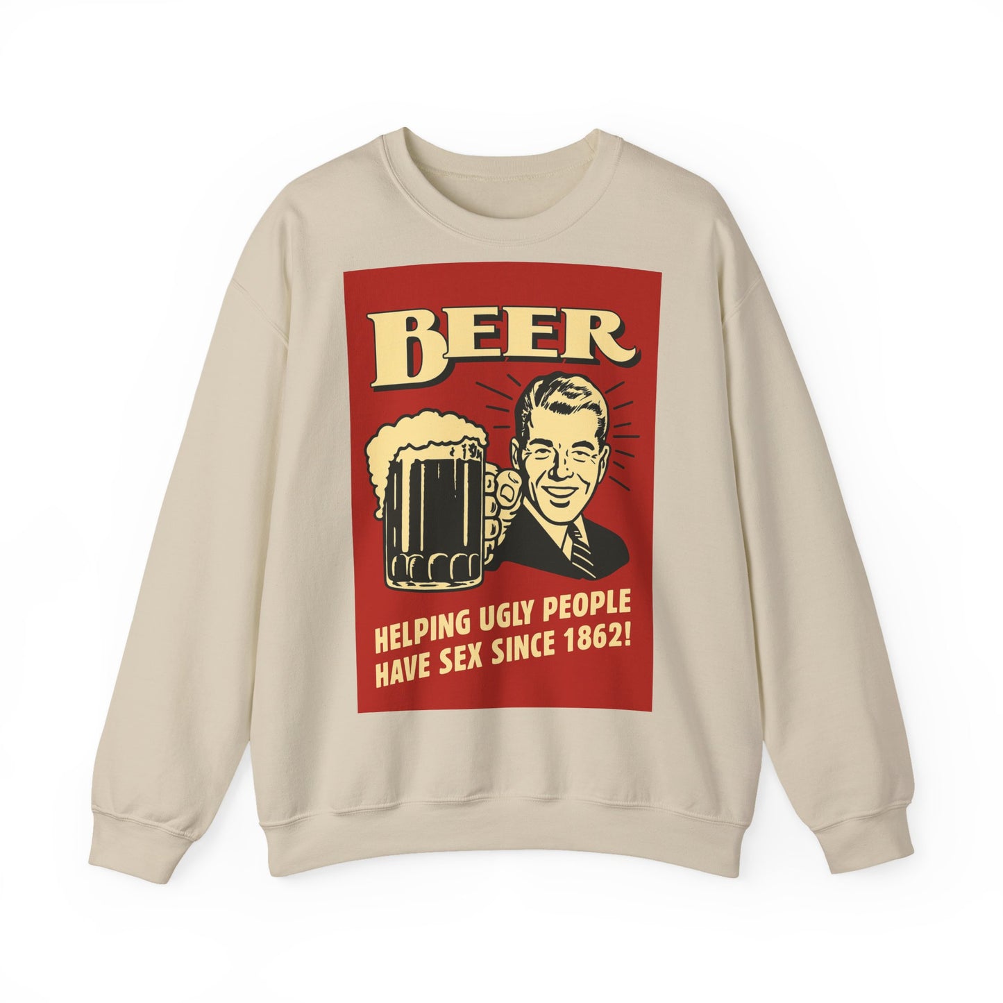 Beer Sweatshirt – Schwarzer Humor im Retro-Werbestil – Freches Satire-Design für mutige Statements | True Insights