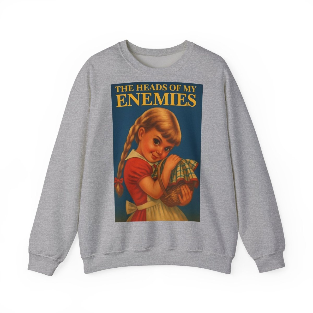 Sweatshirt – Sweatshirt „The Heads of My Enemies“ – Subversive Kunst zum Anziehen | True Insights Design mit Humor