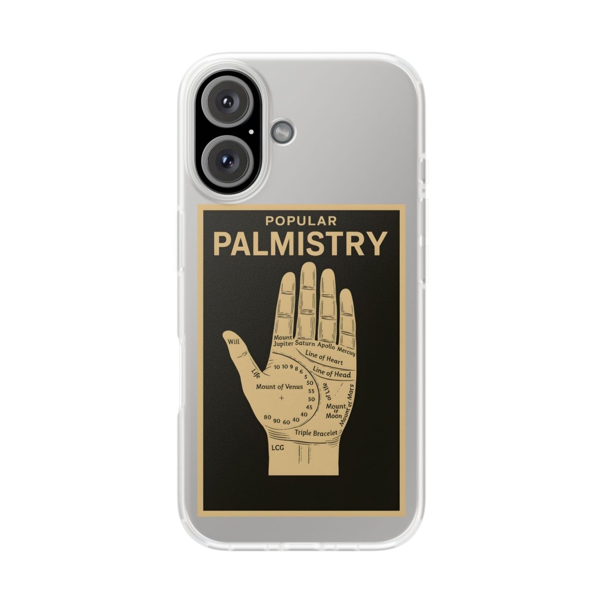 Vintage Motiv – Popular Palmistry – Esoterik-Handyhülle im Vintage-Stil mit Handlinien-Grafik | True Insights Design mit Humor
