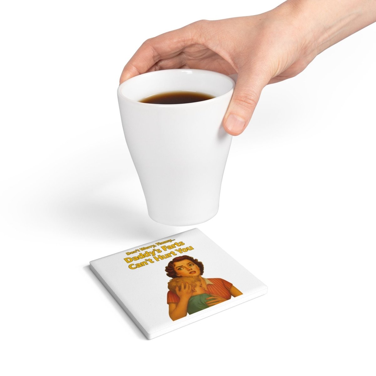 Daddy’s Farts – Satirischer Untersetzer im Retro-Stil mit schwarzem Humor-Home Decor-True Insights