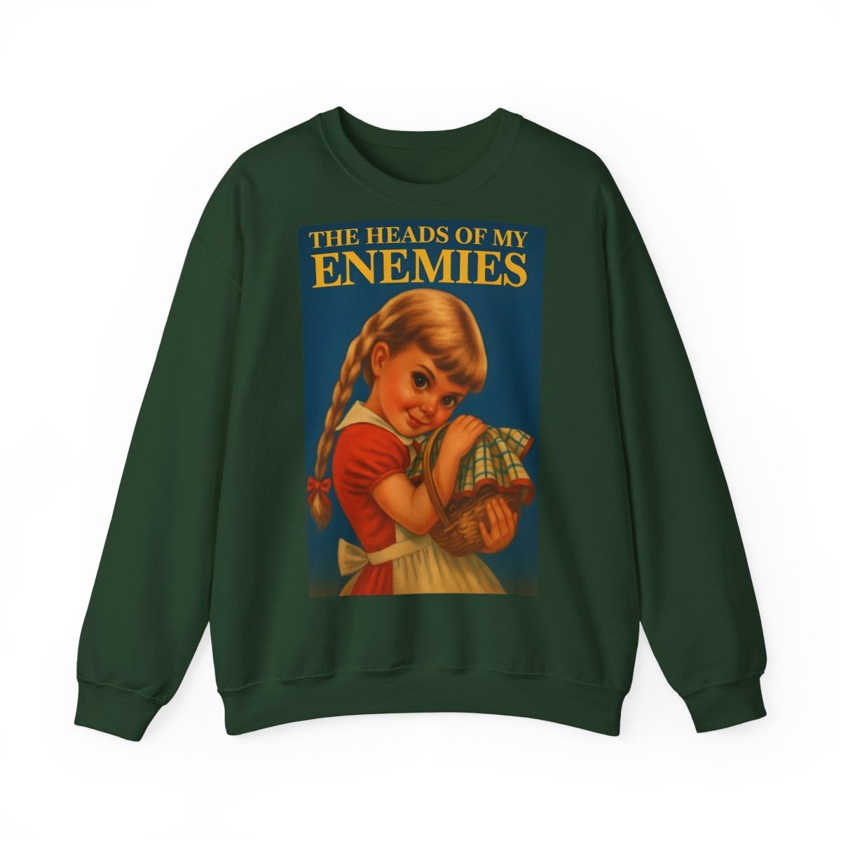 Sweatshirt – Sweatshirt „The Heads of My Enemies“ – Subversive Kunst zum Anziehen | True Insights Design mit Humor