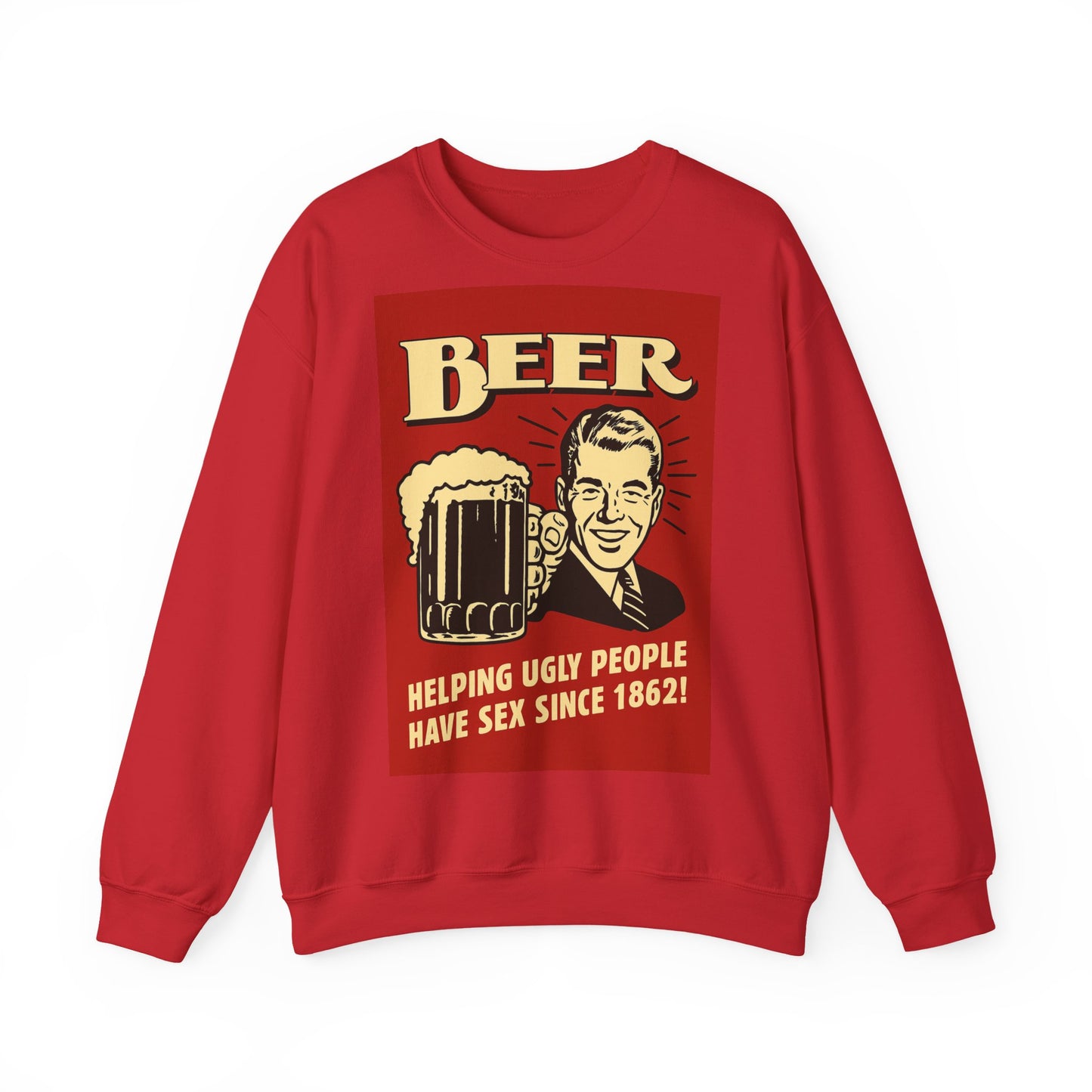 Beer Sweatshirt – Schwarzer Humor im Retro-Werbestil – Freches Satire-Design für mutige Statements | True Insights