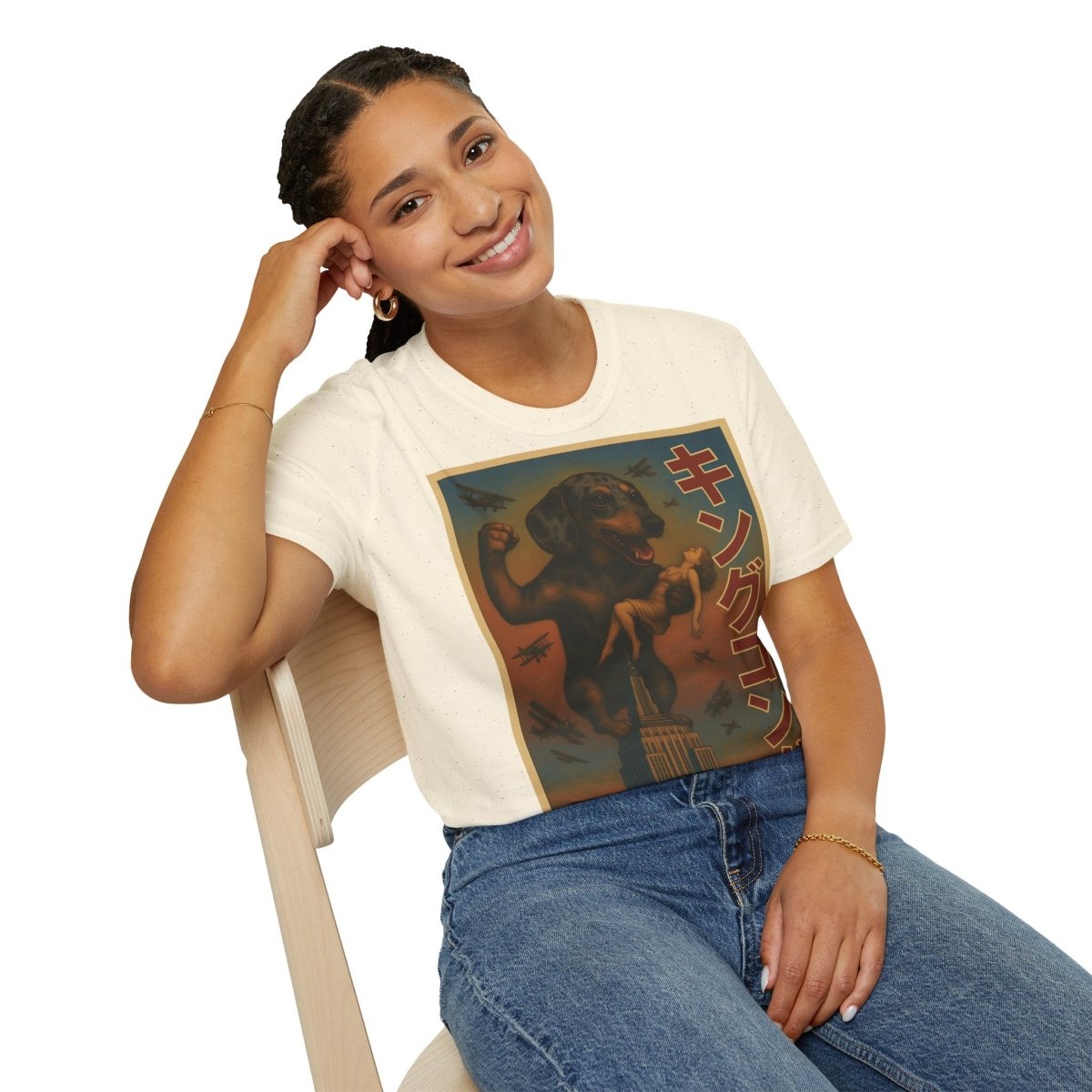 Dackel Kong – Lustiges T-Shirt mit Hunde-Monster-Motiv im Retro-Stil – Lustiges T-Shirt | True Insights – Bild 15