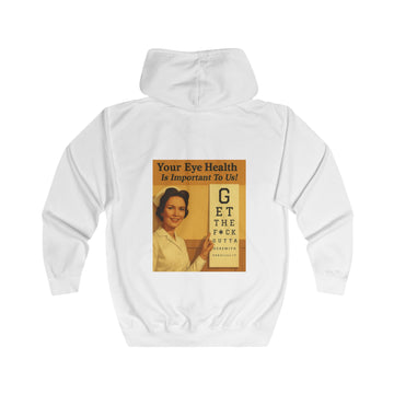 Your Eye Health Is Important To Us Zip-Hoodie – Satirisch 50s-motief met oogtest