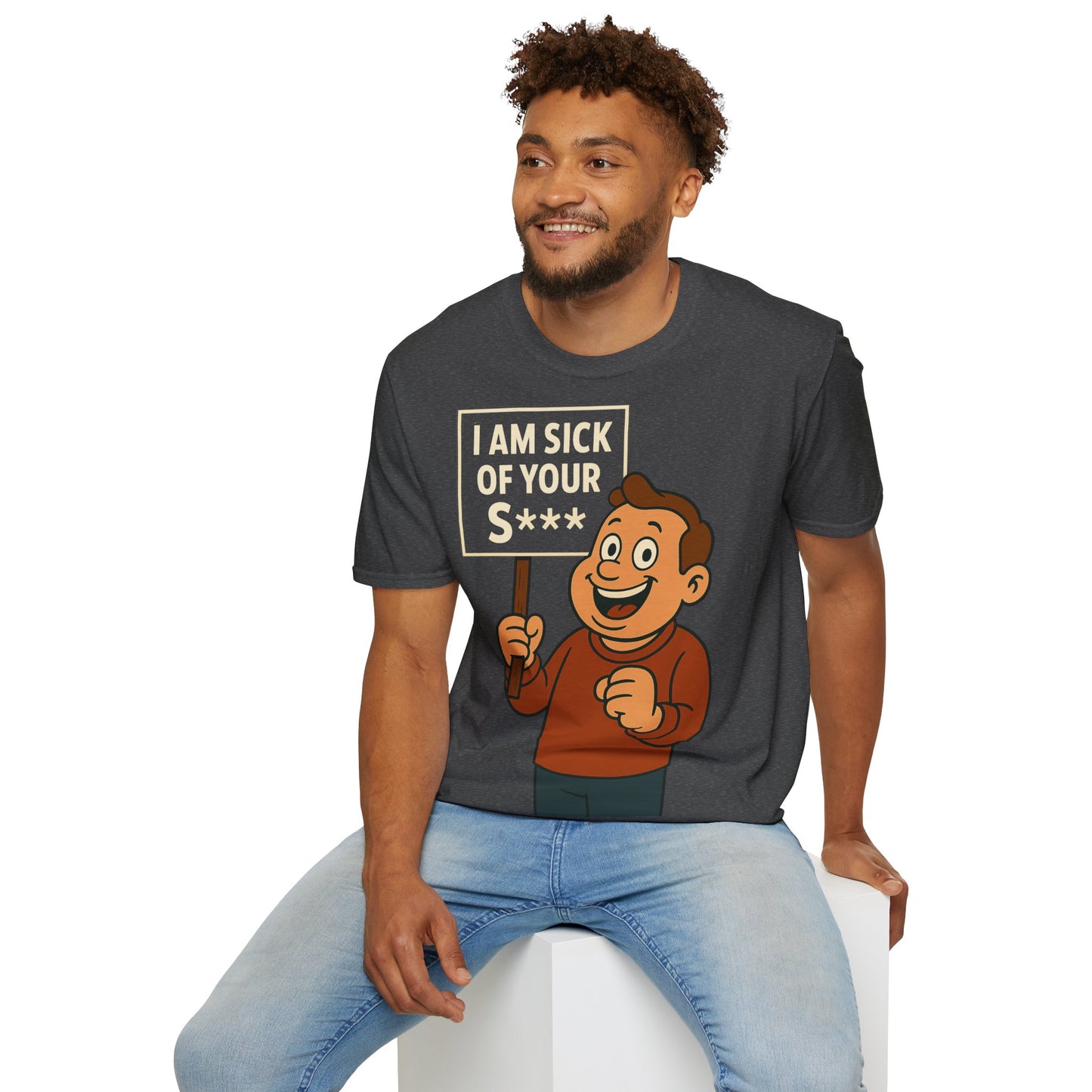 „I Am Sick of Your S*“ – Shirt im Retro-Comic-Look – Freches Satire-Design für mutige Statements | True Insights