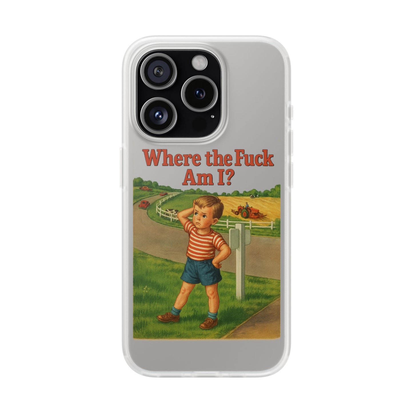 Where the Fuck Am I? Handyhülle – Retro-Meme Look mit maximaler Verwirrung-Phone Case-True Insights