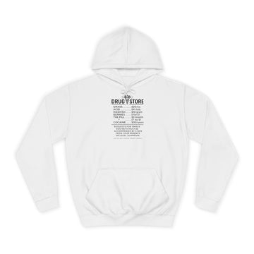 Drug Store Hoodie – Vintage-Apotheken-Motiv mit schwarzem Humor
