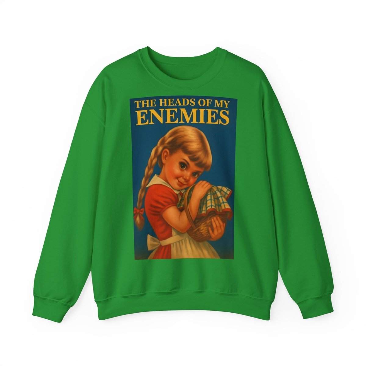 Sweatshirt – Sweatshirt „The Heads of My Enemies“ – Subversive Kunst zum Anziehen | True Insights Design mit Humor