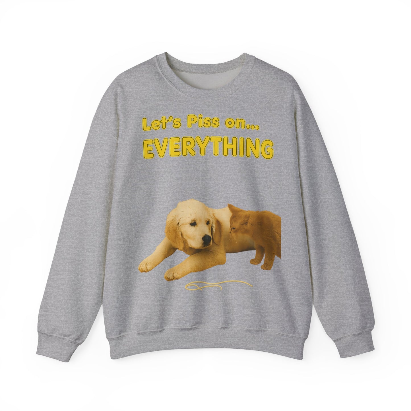 Vintage Motiv – Let’s Piss on Everything – Satirisches Sweatshirt mit Hund & Katze | True Insights Design mit Humor