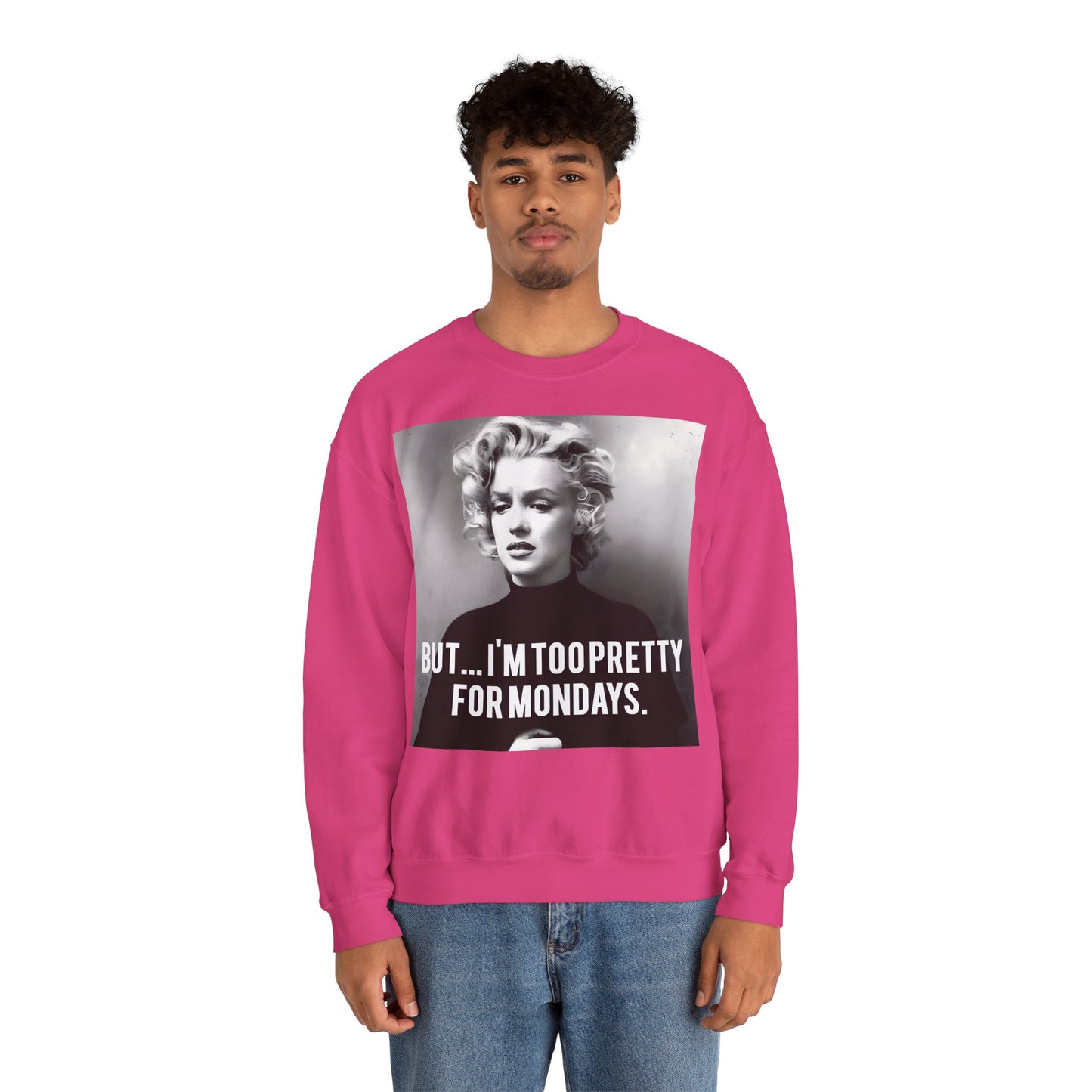 Sweatshirt – Sweatshirt – Too Pretty for Mondays – Retro Statement Pullover | True Insights Design mit Humor