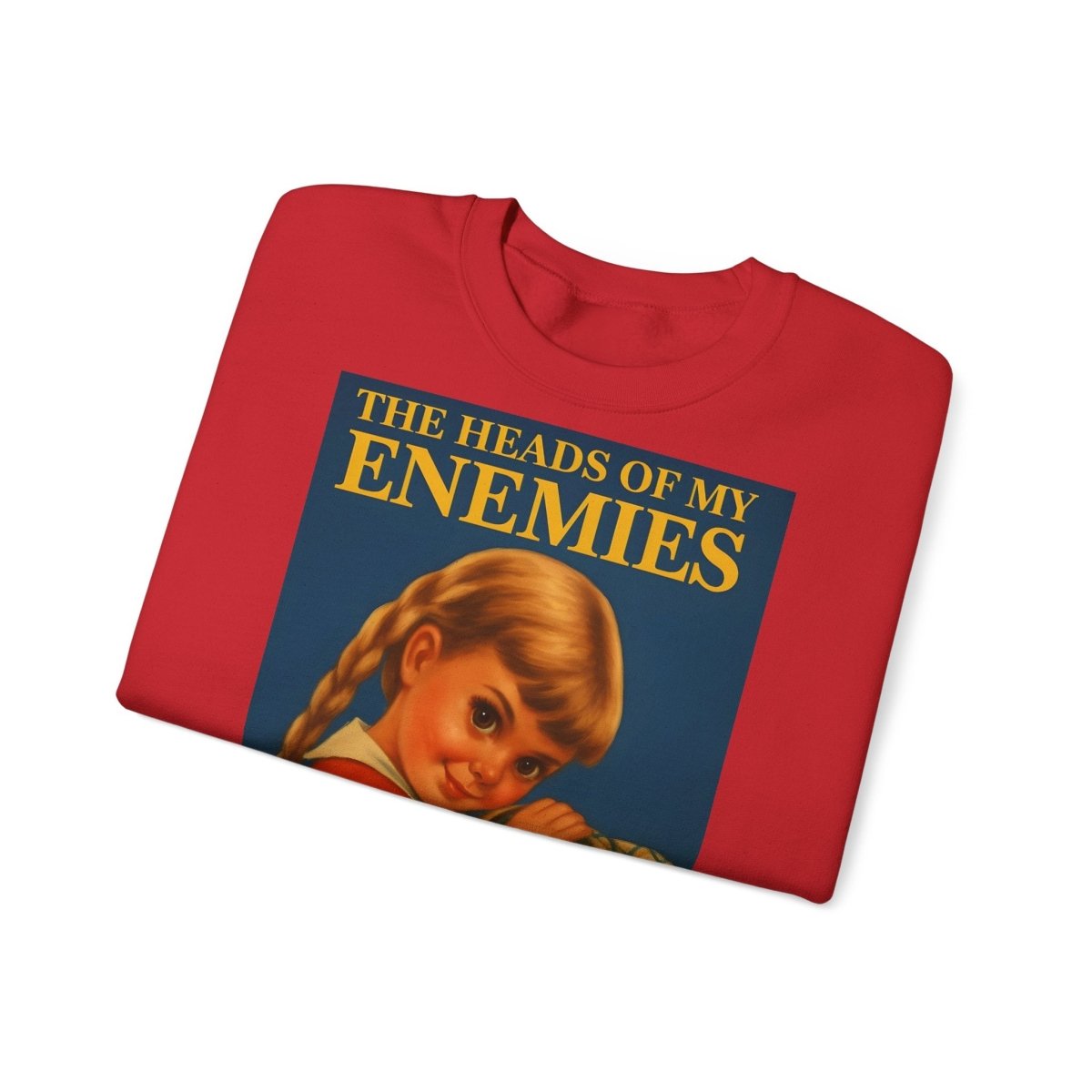 Sweatshirt – Sweatshirt „The Heads of My Enemies“ – Subversive Kunst zum Anziehen | True Insights Design mit Humor