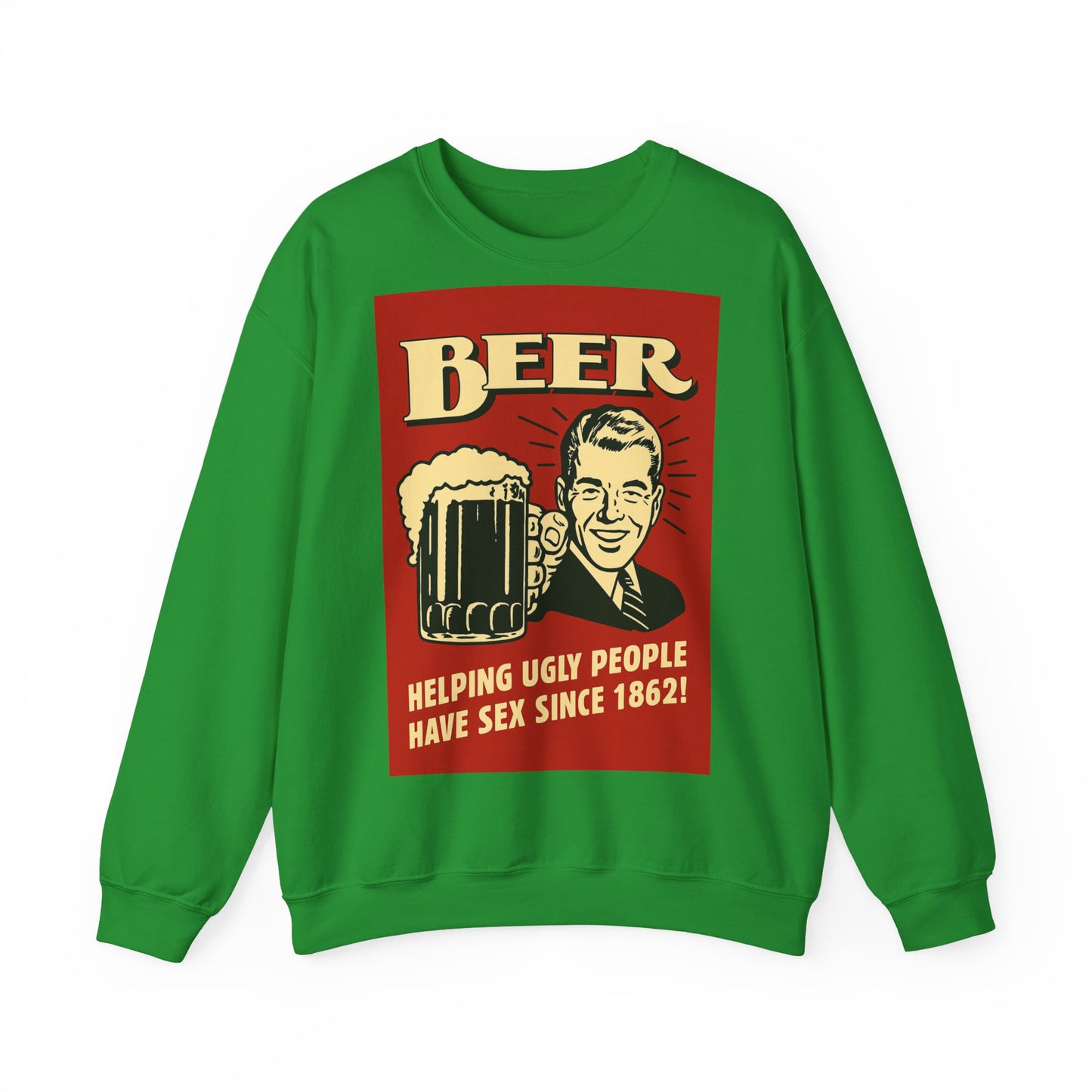 Beer Sweatshirt – Schwarzer Humor im Retro-Werbestil – Freches Satire-Design für mutige Statements | True Insights
