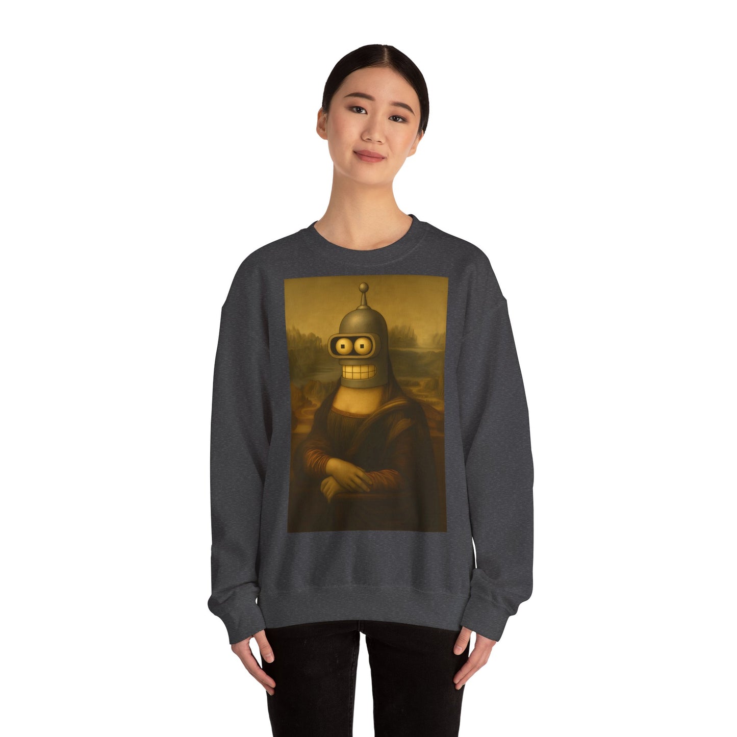 Vintage Motiv – Mona Bender Sweatshirt – Lustiges Nerd Pullover-Motiv mit Mona Lisa & Bender | True Insights Design mit Humor