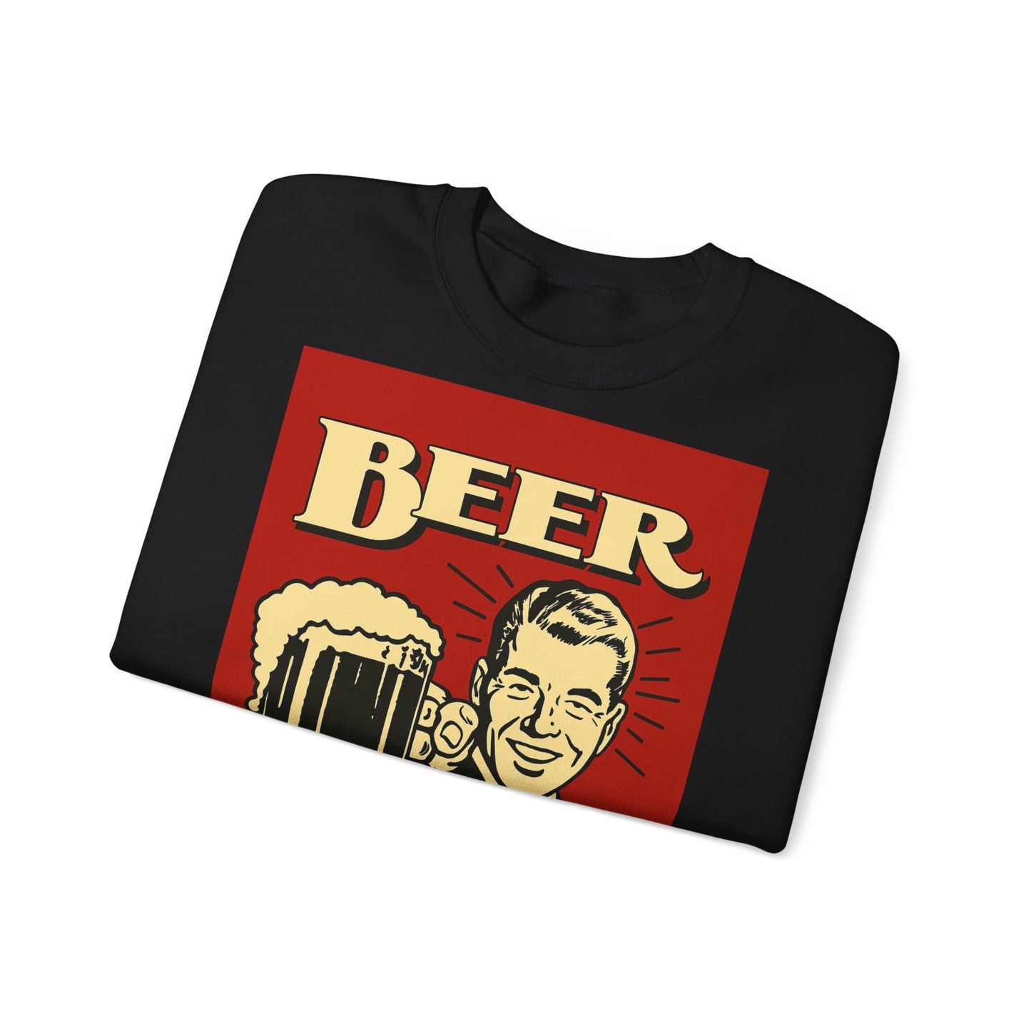 Beer Sweatshirt – Schwarzer Humor im Retro-Werbestil – Freches Satire-Design für mutige Statements | True Insights