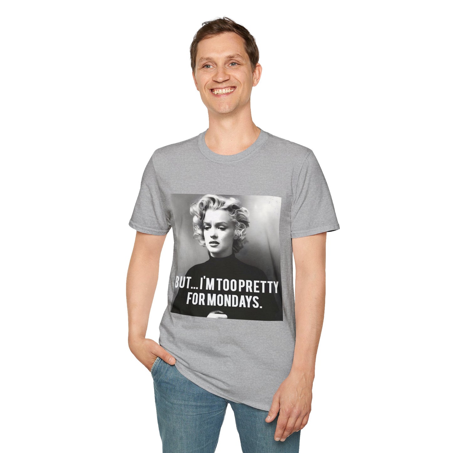 Vintage Damen T-Shirt – Too Pretty for Mondays – Retro Design – Freches Satire-Design für mutige Statements | True Insights