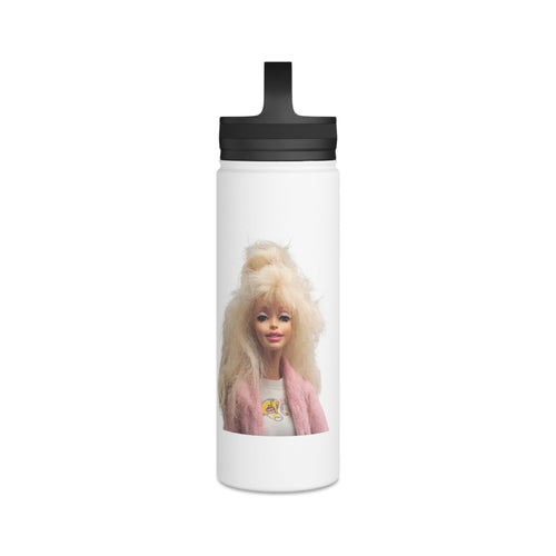 Isolierte Edelstahl-Trinkflasche mit süßem Blonde Doll Motiv – Retro Puppen-Design mit Griff-Deckel, Geschenk für Frauen & Mädchen