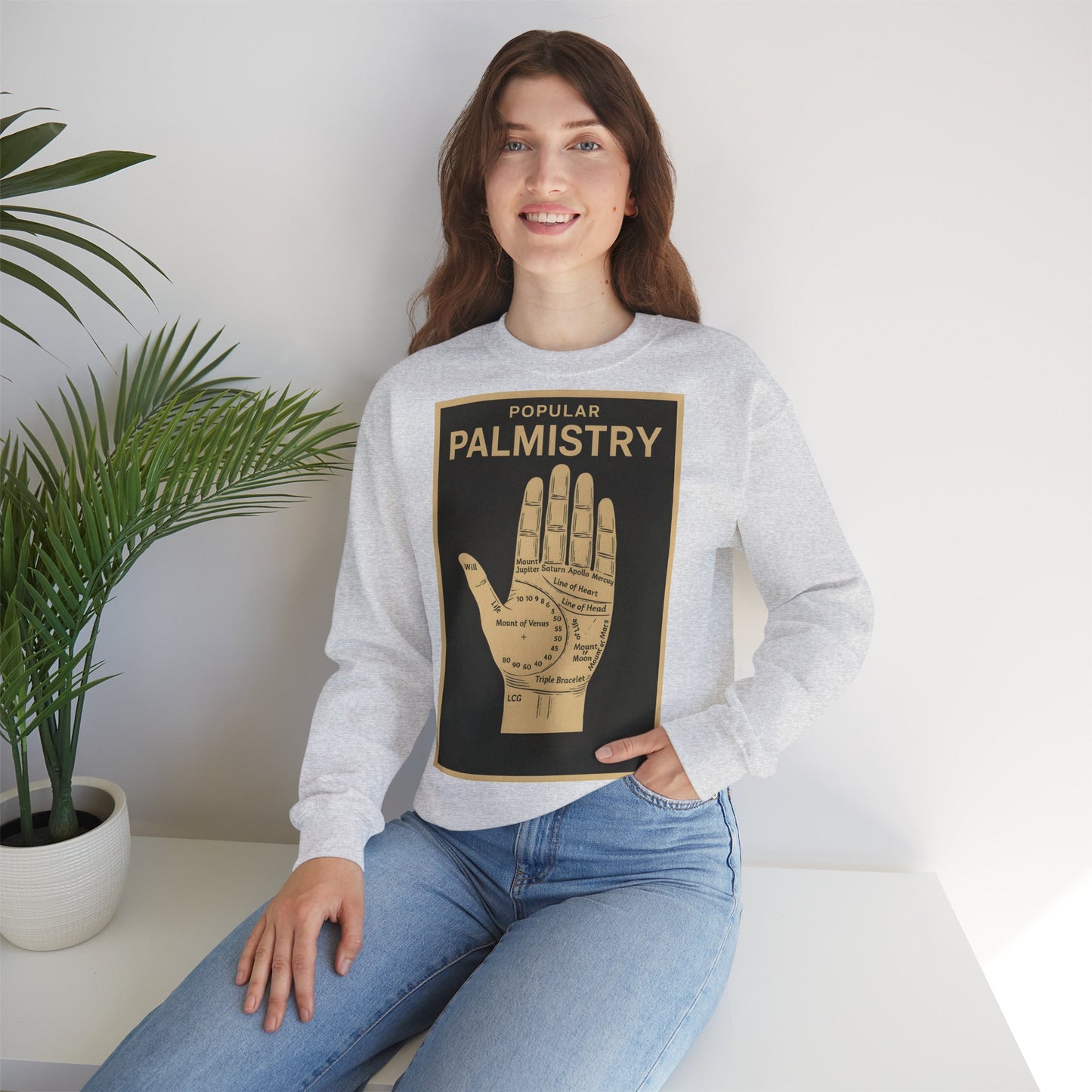 Vintage Motiv – Palmistry Sweatshirt – Retro-Handlesen-Design | Mystik trifft Ironie | True Insights Design mit Humor