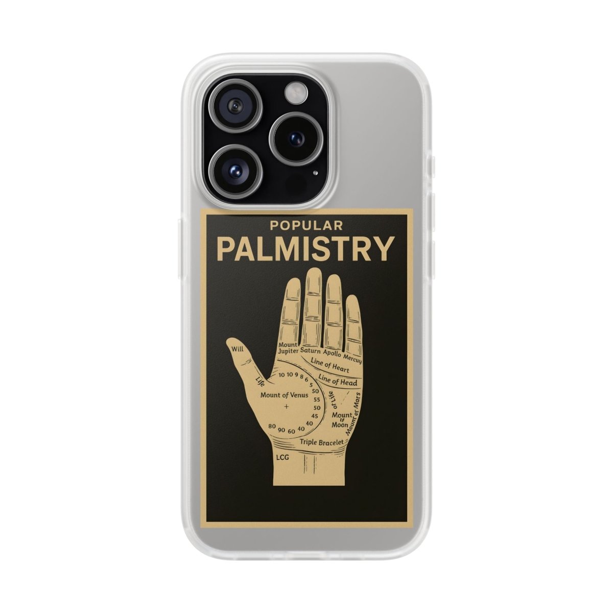 Vintage Motiv – Popular Palmistry – Esoterik-Handyhülle im Vintage-Stil mit Handlinien-Grafik | True Insights Design mit Humor
