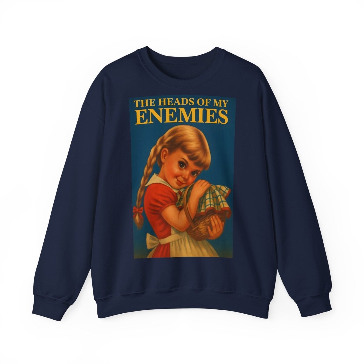 Sweatshirt – Sweatshirt „The Heads of My Enemies“ – Subversive Kunst zum Anziehen | True Insights Design mit Humor