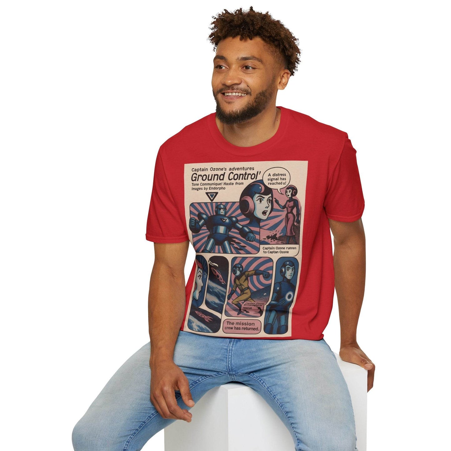 Captain Ozone T-Shirt – Retro Sci-Fi Comic Design | Ground Control Edition – Freches Satire-Design für mutige Statements | True Insights