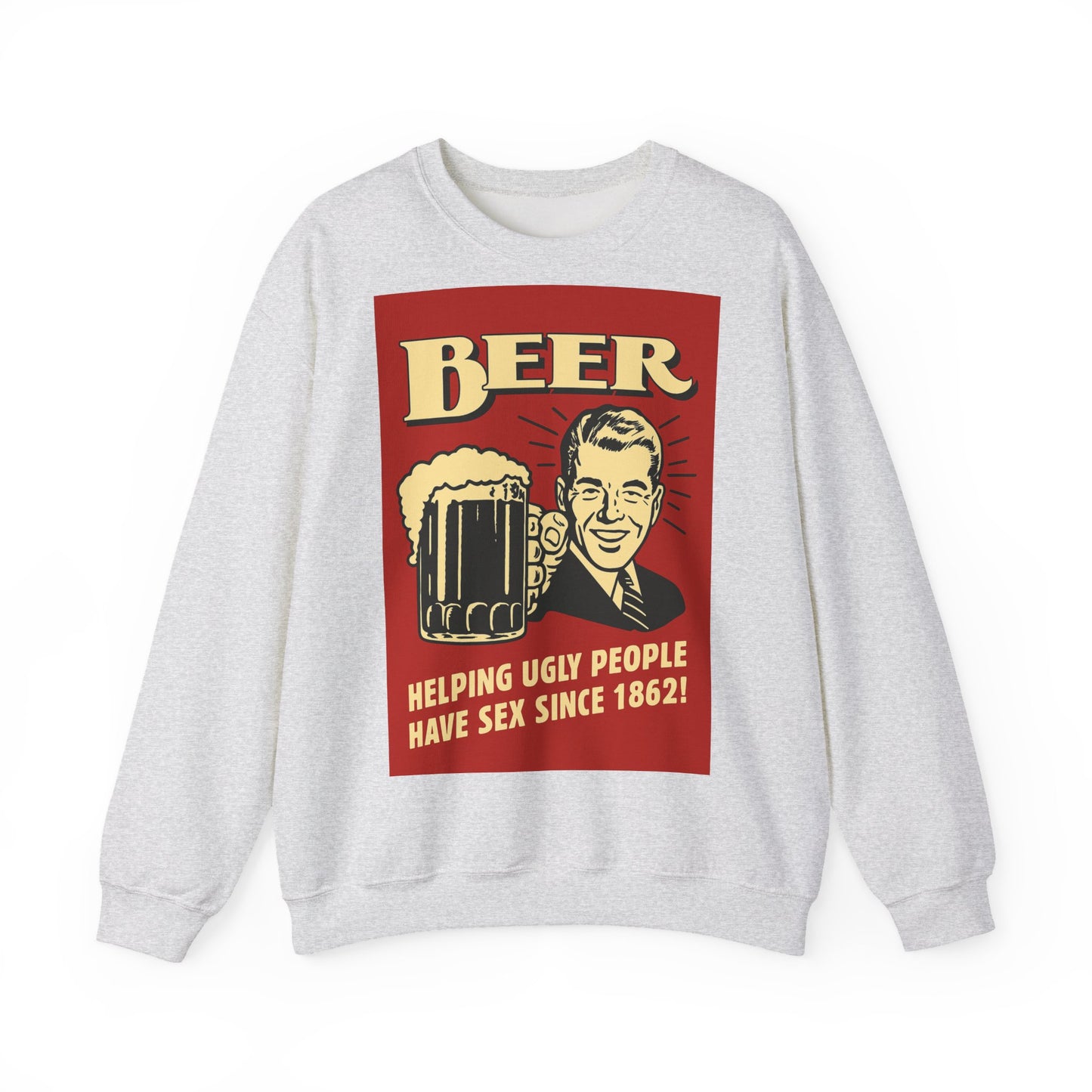 Beer Sweatshirt – Schwarzer Humor im Retro-Werbestil – Freches Satire-Design für mutige Statements | True Insights