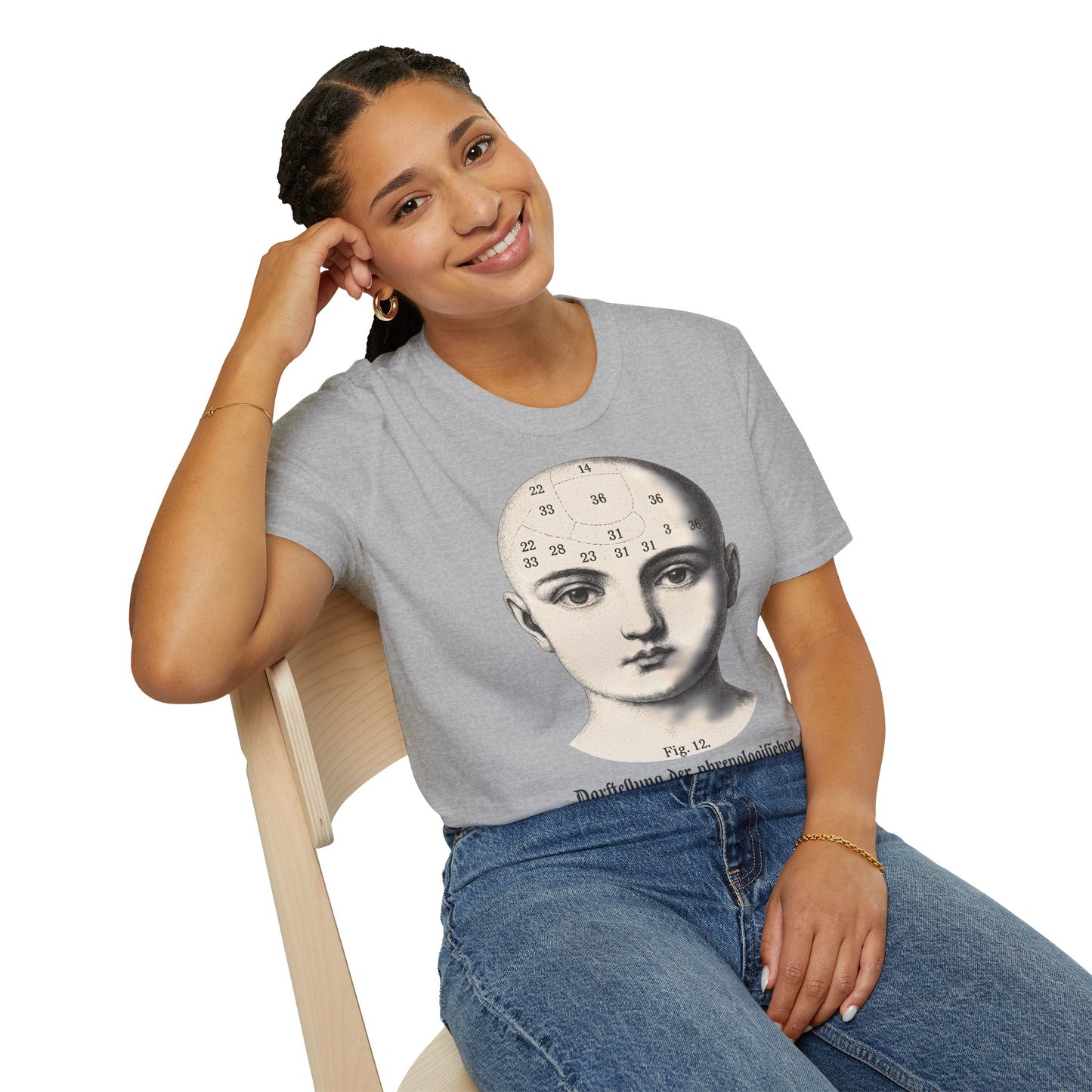 Phrenologie T-Shirt – Vintage Schädelillustration | Wissenschaft trifft Ästhetik – Freches Satire-Design für mutige Statements | True Insights