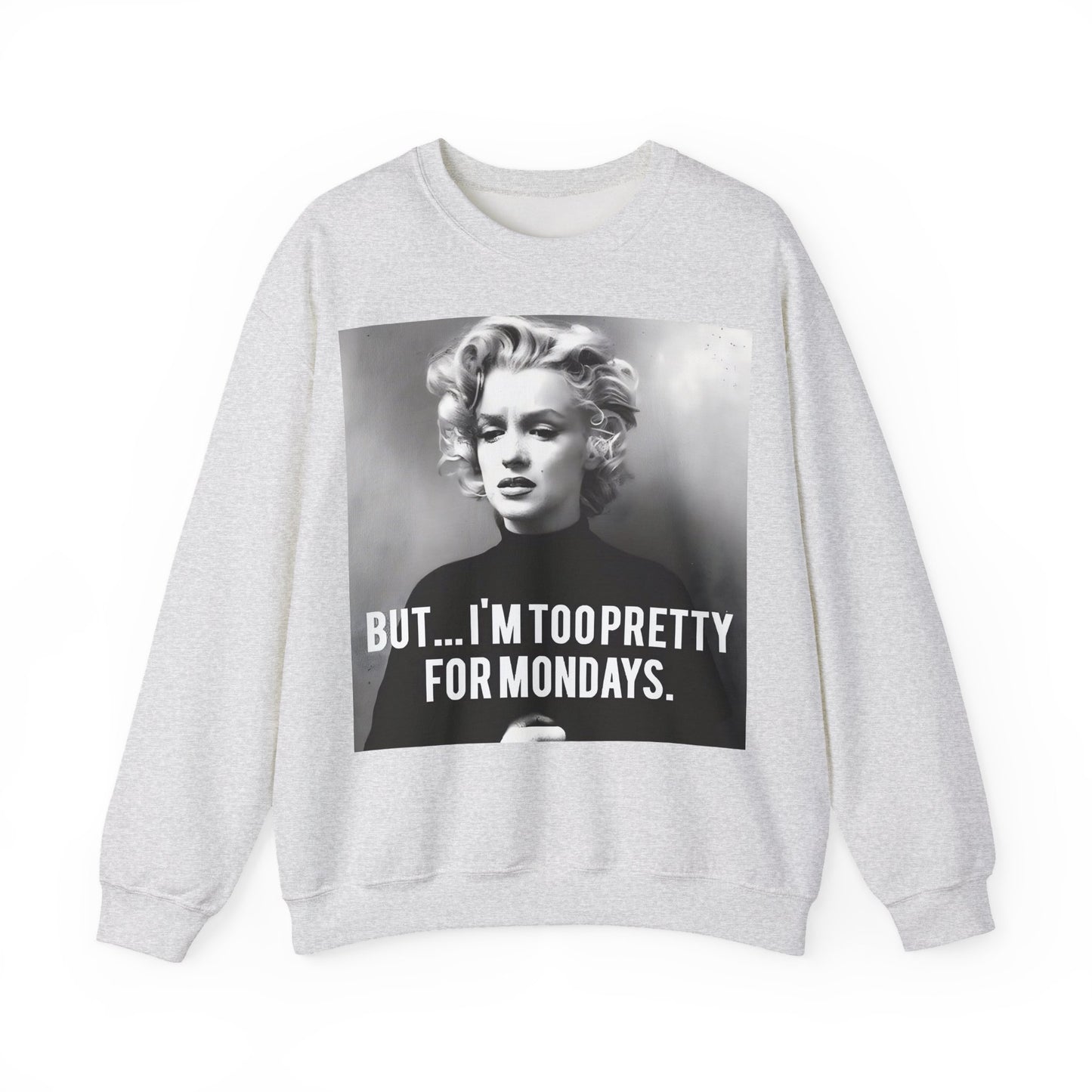 Sweatshirt – Sweatshirt – Too Pretty for Mondays – Retro Statement Pullover | True Insights Design mit Humor