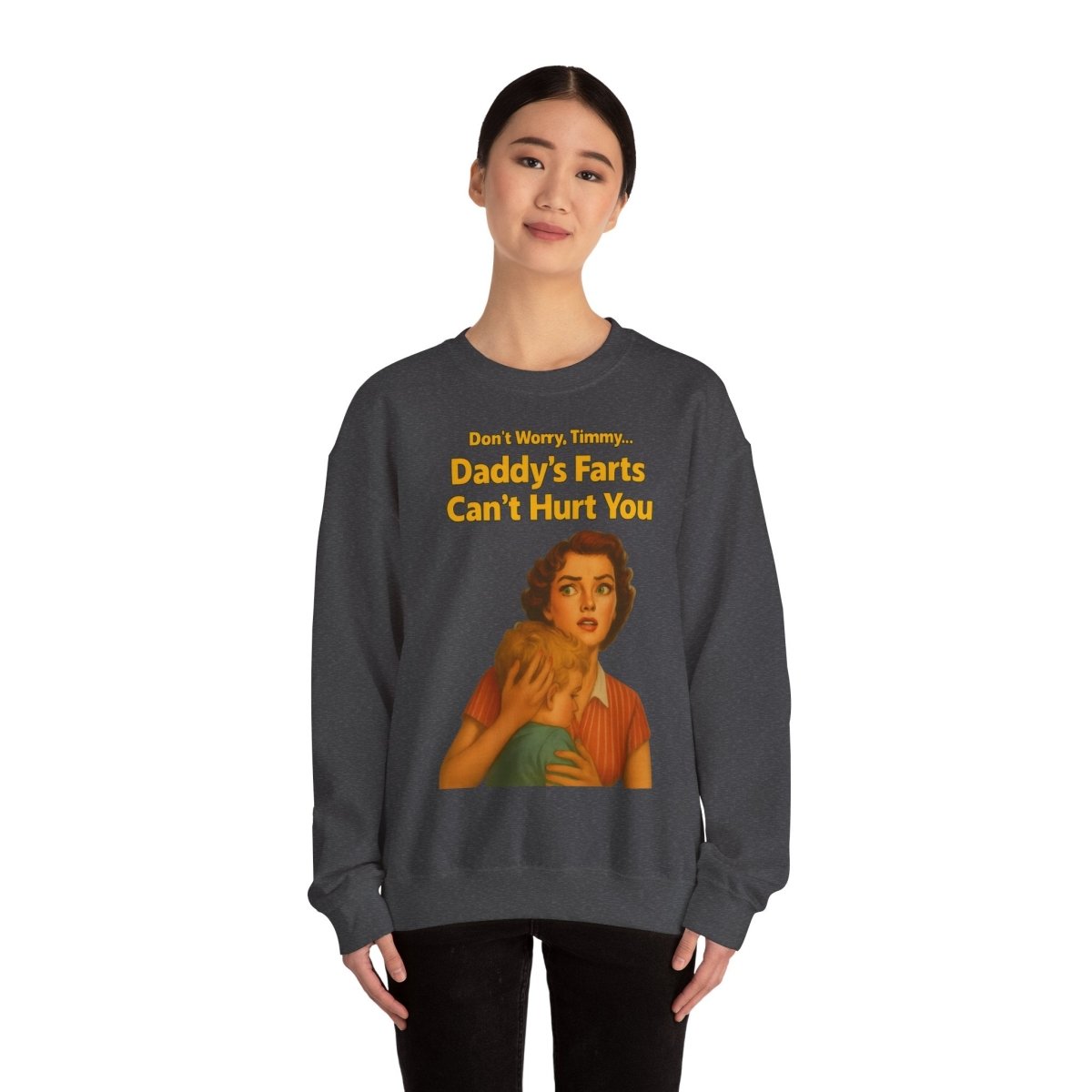 Sweatshirt – Daddy’s Farts – Satirisches Retro-Sweatshirt mit schwarzem Humor | True Insights Design mit Humor