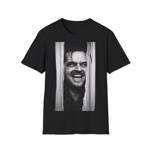 Shining Jack Torrance T-Shirt Unisex – Jack Nicholson Horror Kult Motiv, Schwarz-Weiß Filmklassiker Fan Shirt