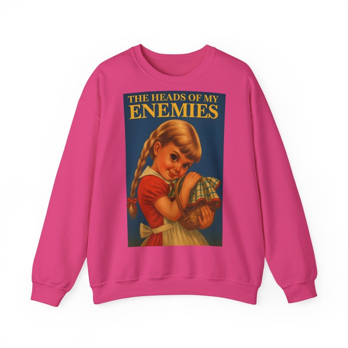 Sweatshirt – Sweatshirt „The Heads of My Enemies“ – Subversive Kunst zum Anziehen | True Insights Design mit Humor