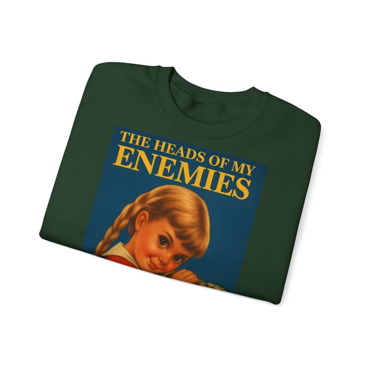 Sweatshirt – Sweatshirt „The Heads of My Enemies“ – Subversive Kunst zum Anziehen | True Insights Design mit Humor