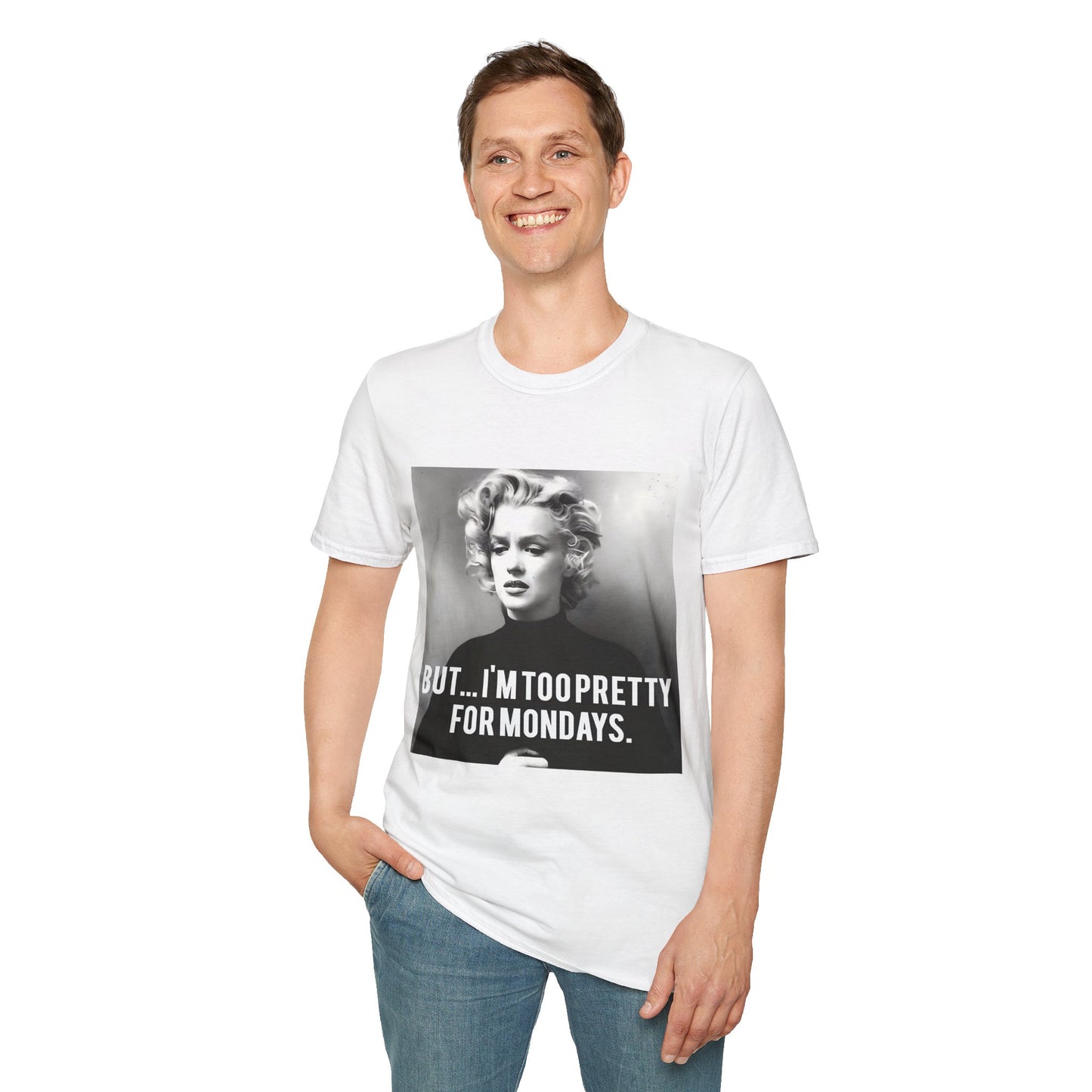 Vintage Damen T-Shirt – Too Pretty for Mondays – Retro Design – Freches Satire-Design für mutige Statements | True Insights