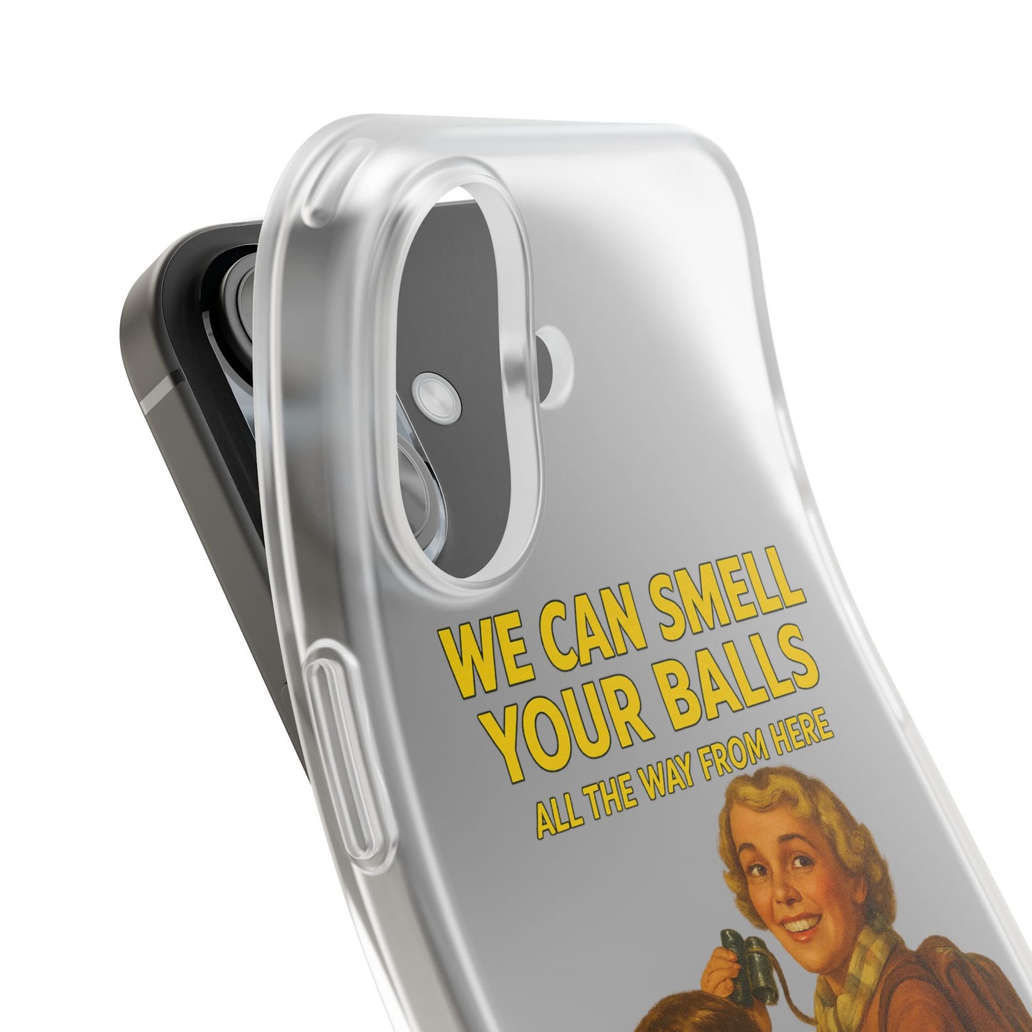 Unauffällig war gestern: Diese Handyhülle riecht den Wahnsinn – Vintage-Design trifft schwarzen Humor.-Phone Case-True Insights