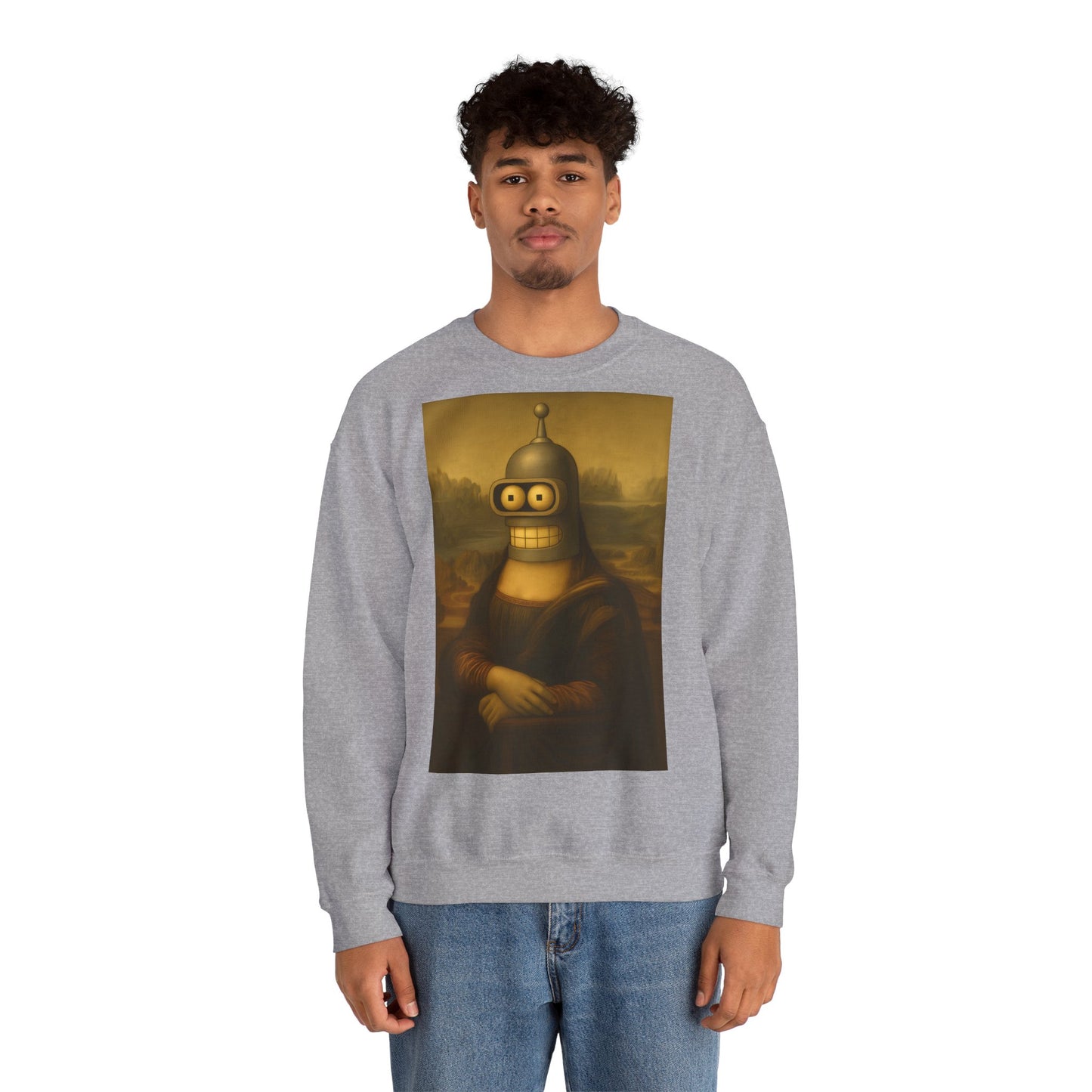 Vintage Motiv – Mona Bender Sweatshirt – Lustiges Nerd Pullover-Motiv mit Mona Lisa & Bender | True Insights Design mit Humor