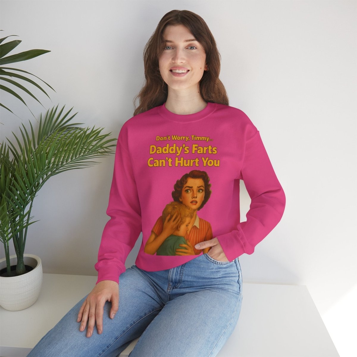 Sweatshirt – Daddy’s Farts – Satirisches Retro-Sweatshirt mit schwarzem Humor | True Insights Design mit Humor