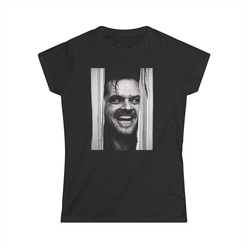 Shining Damen Shirt – Jack Torrance Jack Nicholson Kult Horror Motiv – Schwarz-Weiß Fan T-Shirt Geschenk