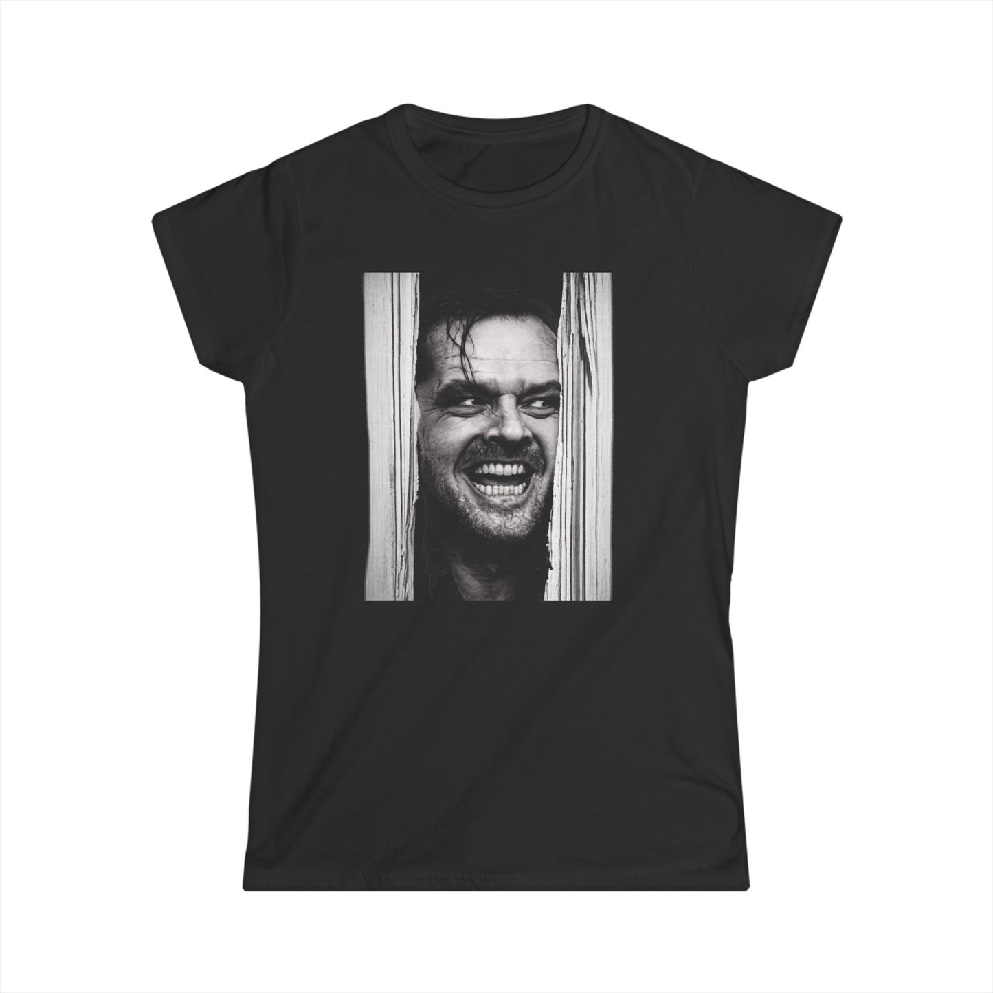 Shining Damen Shirt – Jack Torrance Jack Nicholson Kult Horror Motiv – Schwarz-Weiß Fan T-Shirt Geschenk