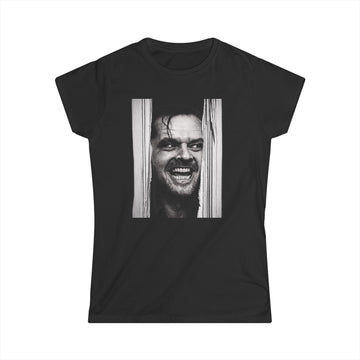 Shining Damen Shirt – Jack Torrance Jack Nicholson Kult Horror Motiv – Schwarz-Weiß Fan T-Shirt Geschenk