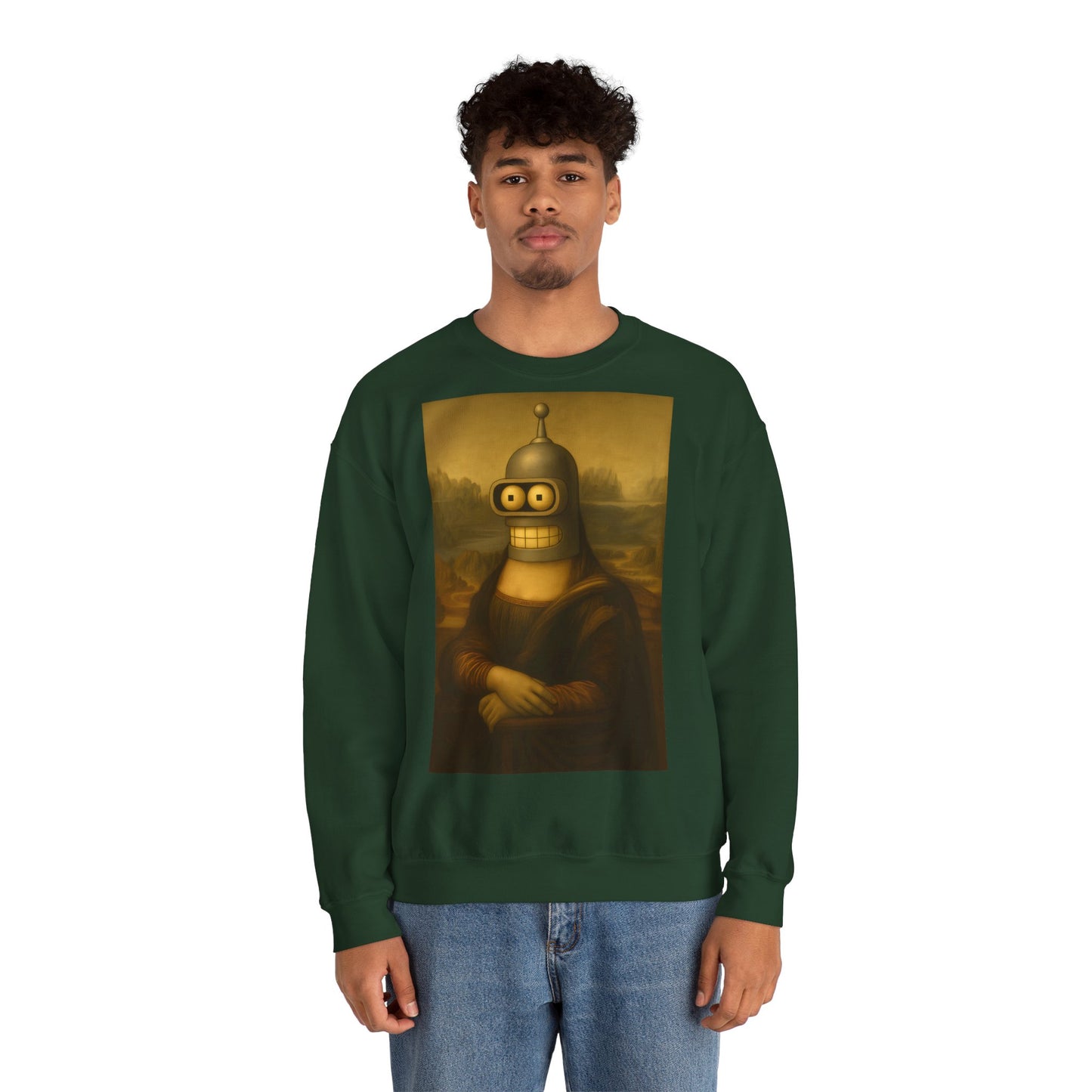 Vintage Motiv – Mona Bender Sweatshirt – Lustiges Nerd Pullover-Motiv mit Mona Lisa & Bender | True Insights Design mit Humor