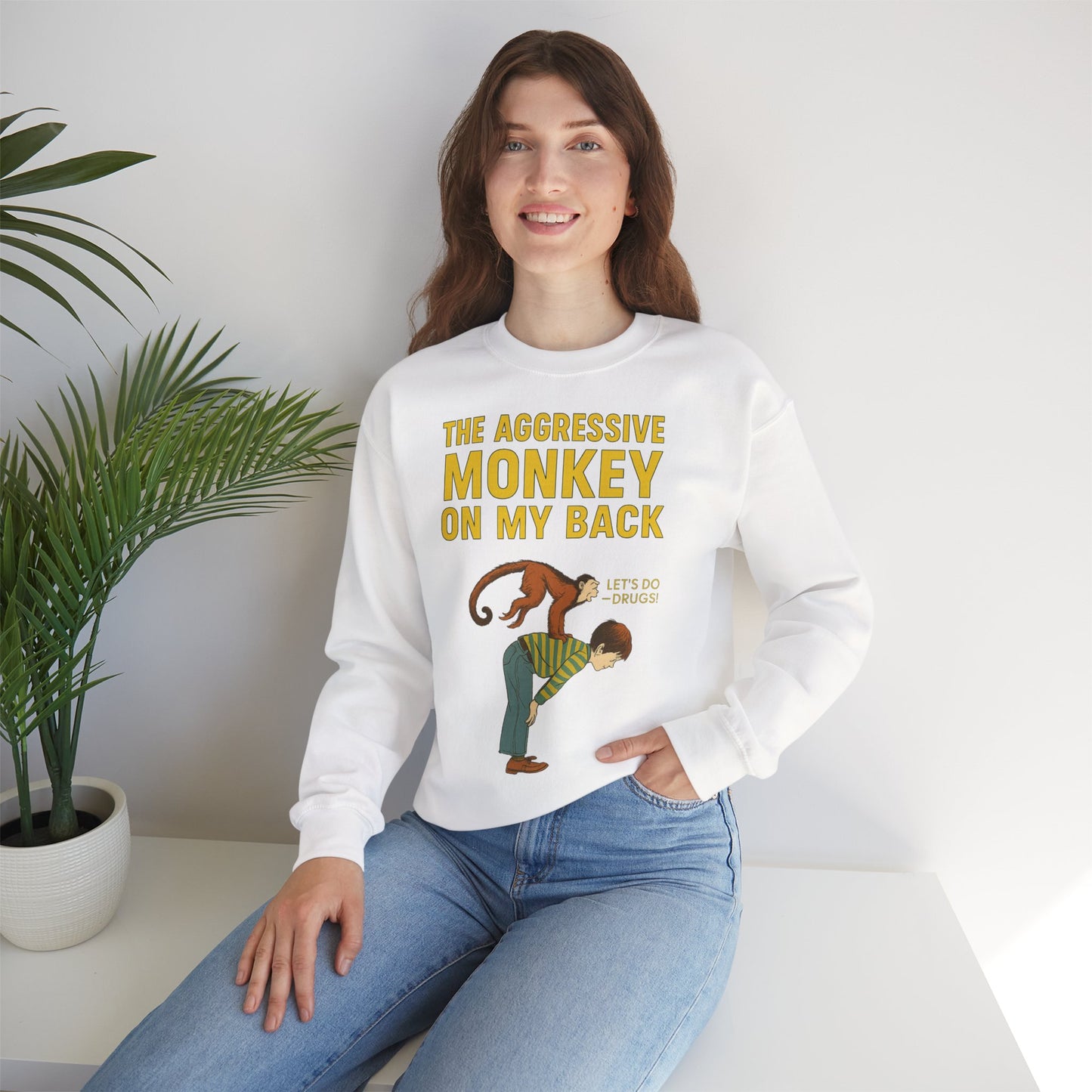 🐒 The Aggressive Monkey on My Back –atire Sweatshirt im Retro-Stil – Freches Satire-Design für mutige Statements | True Insights