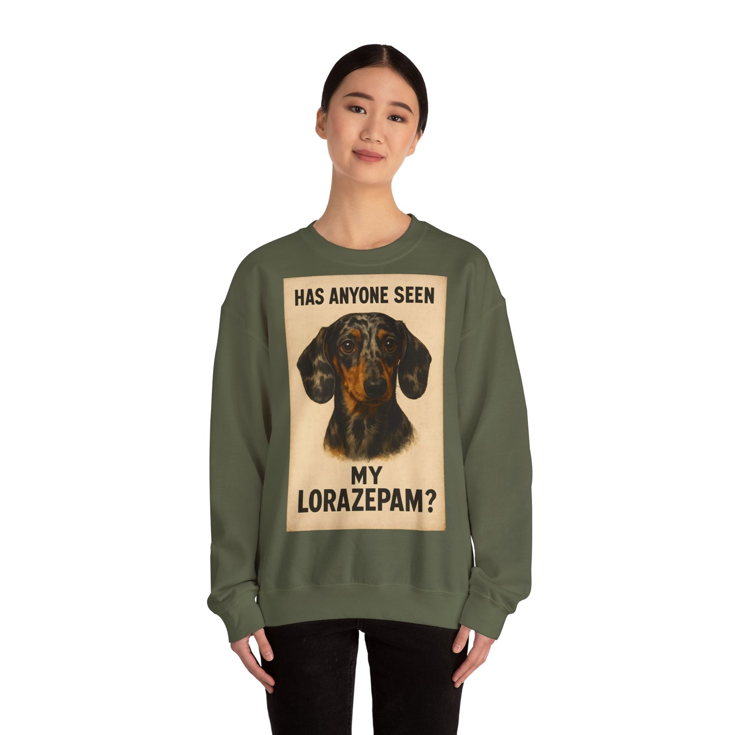 Dackel Sweatshirt – „Has anyone seen my Lorazepam?“ | Lustiger Pullover für Hundefreunde mit schwarzem Humor – Lustiges Sweatshirt | True Insights – Bild 42