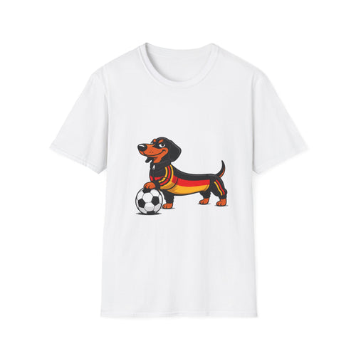 True Insights Unisex T-Shirt Fußball Dackel WM 2026 Deutschland-Motiv in White