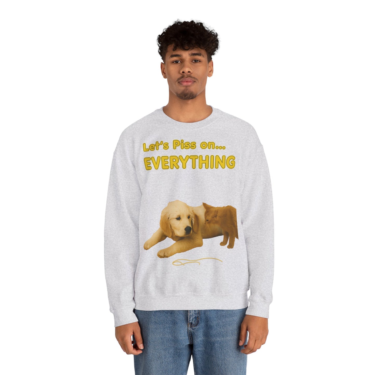 Vintage Motiv – Let’s Piss on Everything – Satirisches Sweatshirt mit Hund & Katze | True Insights Design mit Humor