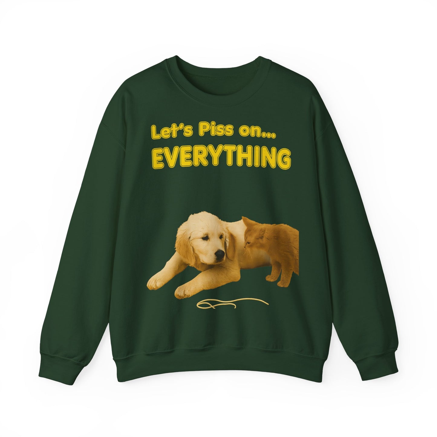 Vintage Motiv – Let’s Piss on Everything – Satirisches Sweatshirt mit Hund & Katze | True Insights Design mit Humor