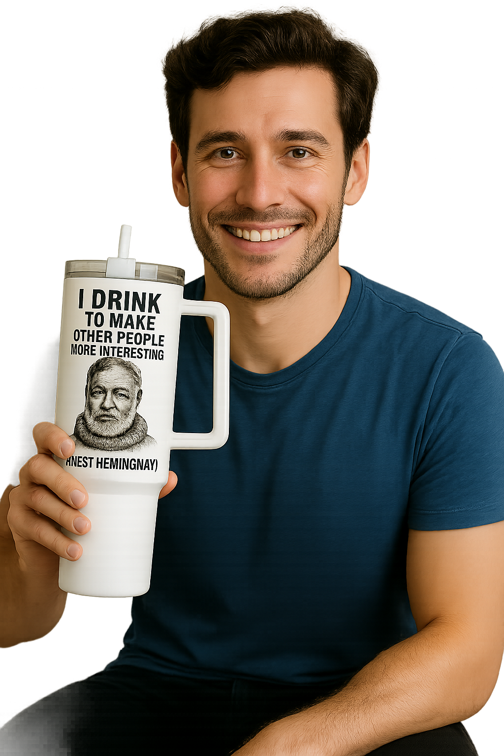 „I drink to make other people more interesting.“ – Ernest Hemingway - Tumbler, 40oz