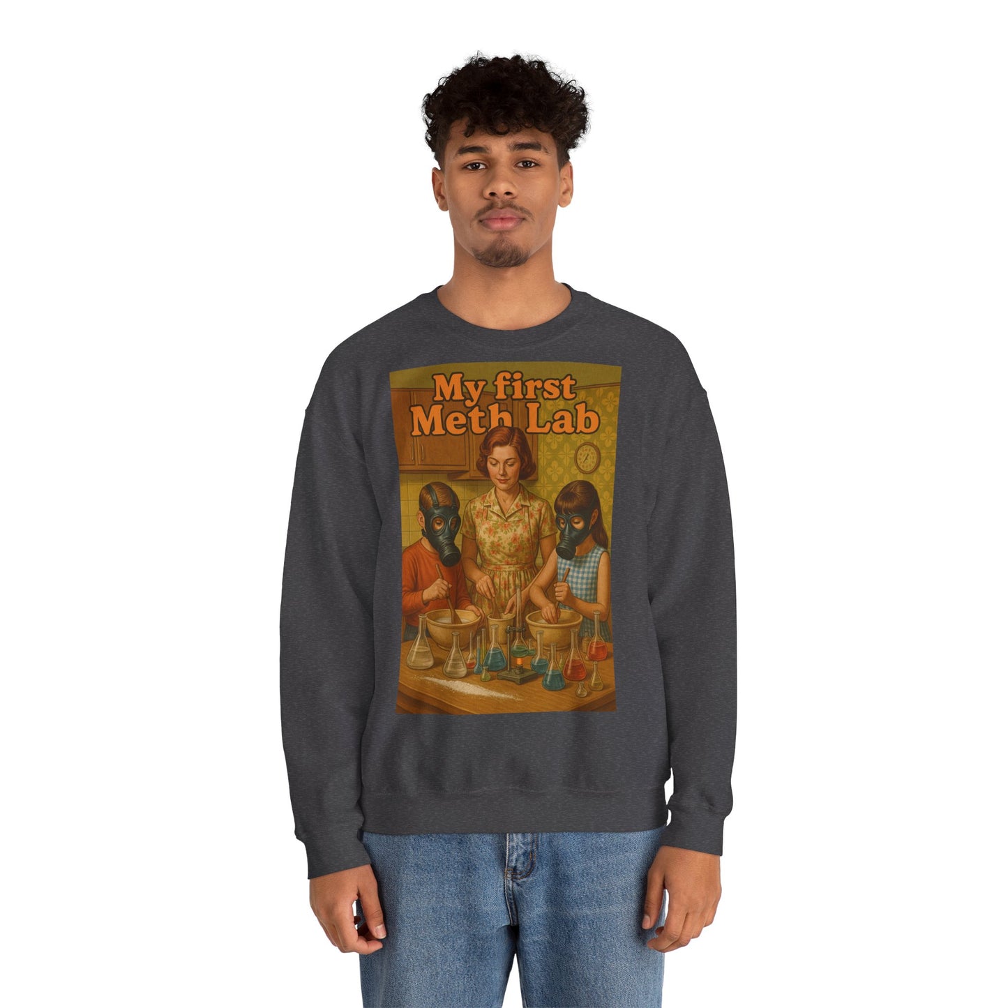Sweatshirt – „My First Meth Lab“ Sweatshirt – Schwarzer Humor im Retro-Stil | True Insights Design mit Humor