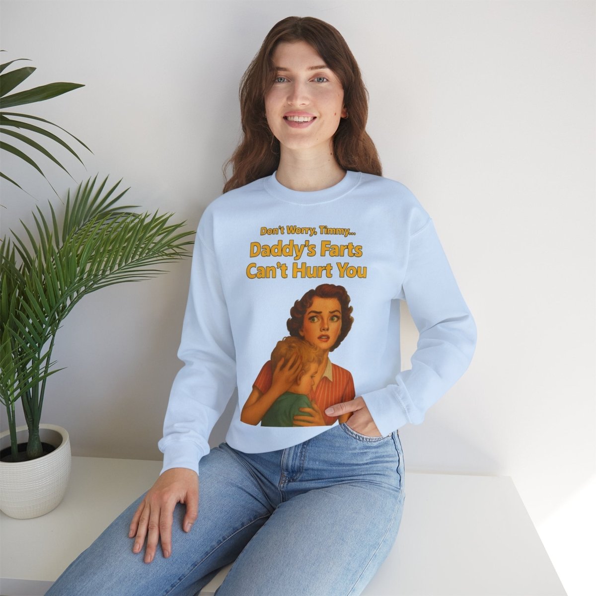 Sweatshirt – Daddy’s Farts – Satirisches Retro-Sweatshirt mit schwarzem Humor | True Insights Design mit Humor