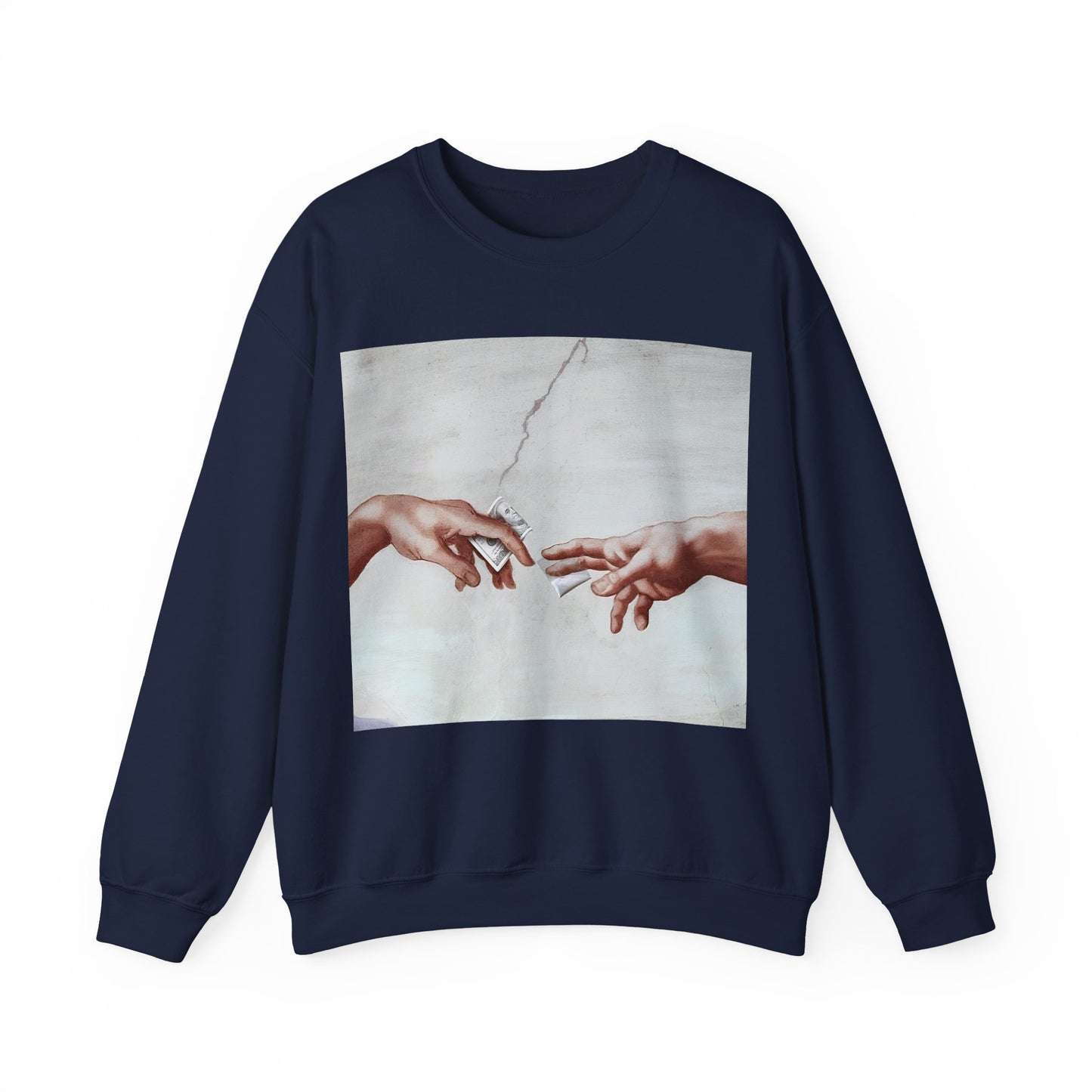 Sweatshirt – The Deal Sweatshirt – Satirische Kunst trifft Streetwear | Michelangelo Meme Design | True Insights Design mit Humor