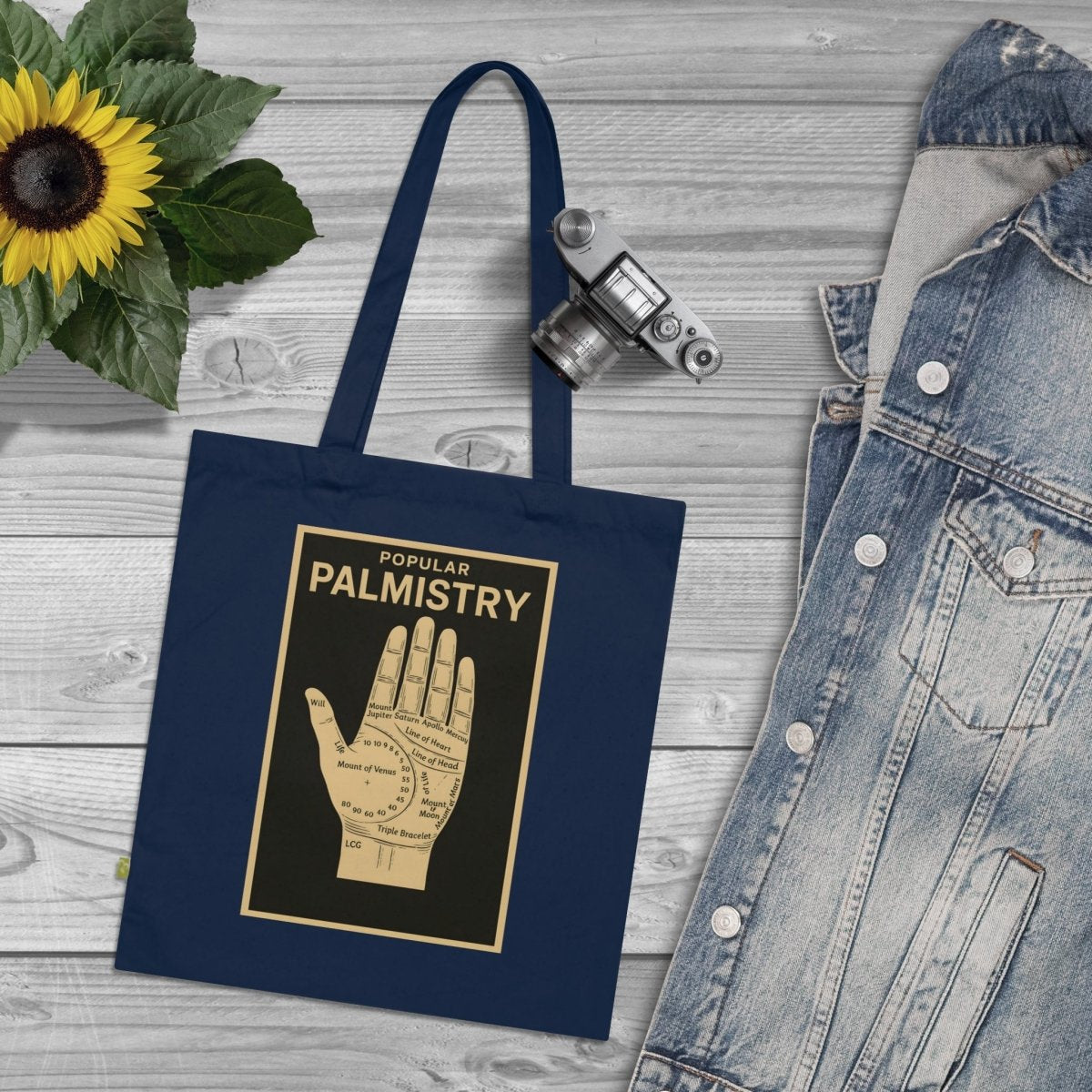 Vintage Motiv – Popular Palmistry – Esoterischer Stoffbeutel mit Handlinien-Design | True Insights Design mit Humor